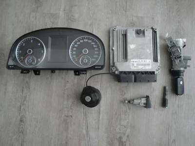 VW Caddy Sa 2,0 Tdi Engine Control Unit Key Tacho Closing Rate Immobiliser - Image 1 of 3