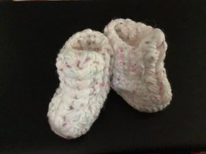 Crochet Baby Shoes Crochet Baby Booties Crochet Doll Shoes Multi Preemie - Picture 1 of 3