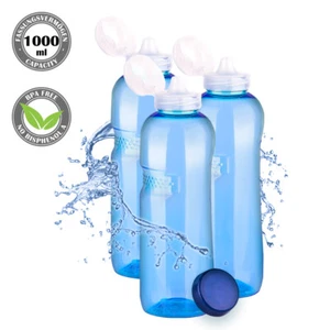 3 Stück Tritan Trinkflasche 1000ml + Sportdeckel BPA frei Flasche Wasser 3PCS - Bild 1 von 11