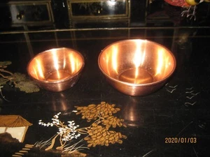 Vintage Copper 2 Mini Bowls 3.25" and 2.25" Diameter - Picture 1 of 6