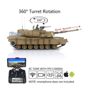 Henglong 1/16 7.0 Barrel Recoil M1A2 Abrams RTR RC FPV Tank 3918 360° Turret - Picture 1 of 4