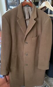 Lauren Ralph Lauren Coat Men 44R Wool/Nylon Blend Brown Coat Overcoat