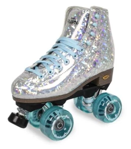Patines de cuatro ruedas Sure-Grip - prisma *Plus* plateados con edición limitada azul claro - Imagen 1 de 7