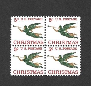US STAMP 1276 Angel with Trumpet 5 CENT BLOCK CHRISTMAS MINT NH OG FREE SHIP - Picture 1 of 1
