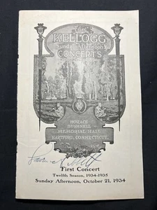 1934 Robert Kellog Concerts Bushnell Hall Hartford Signed Lawrence Tibbett Opera - Picture 1 of 6
