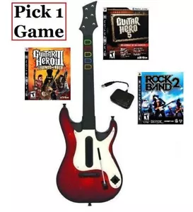 NEW PS3 Wireless Guitar Hero 5 Controller & 1 Guitar Hero/Rock Band Game Combo - Picture 1 of 5