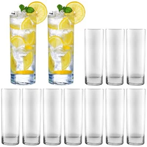 Glass Cups 10 oz Clear Highballl Glass Cocktail Glass Drinking Glasses For Ki... - Picture 1 of 8