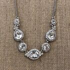 Givenchy necklace 18 in signed jewelry rhinestones Prom Wedding Silver Tone