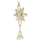  Christmas Octagon Tree Top Star Topper Glitter Silver Flash
