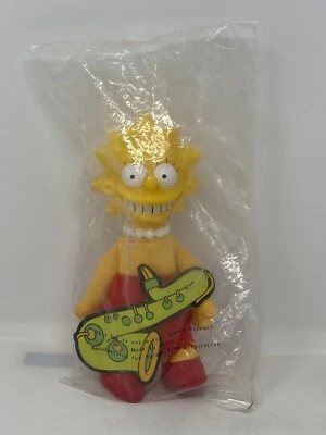 Muñeco de peluche vintage Lisa Simpson Burger King Los Simpson dibujos animados 1990 juguete de 8" Foto 1 de 4