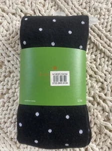 Kate Spade Woman's Warm Cozy Tights Size Small/Medium  Black White Polka Dot NEW - Picture 1 of 6