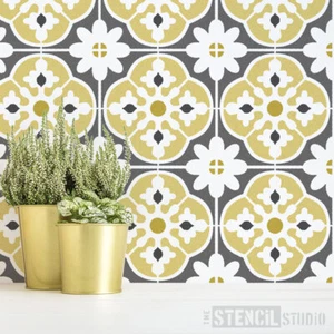 Oakridge Tile Repeat STENCIL. Reusable Pattern. Painting Floors & Walls. 10733 - Picture 1 of 9
