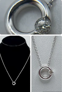18k Gold Diamond Hearts On Fire Necklace - Picture 1 of 10