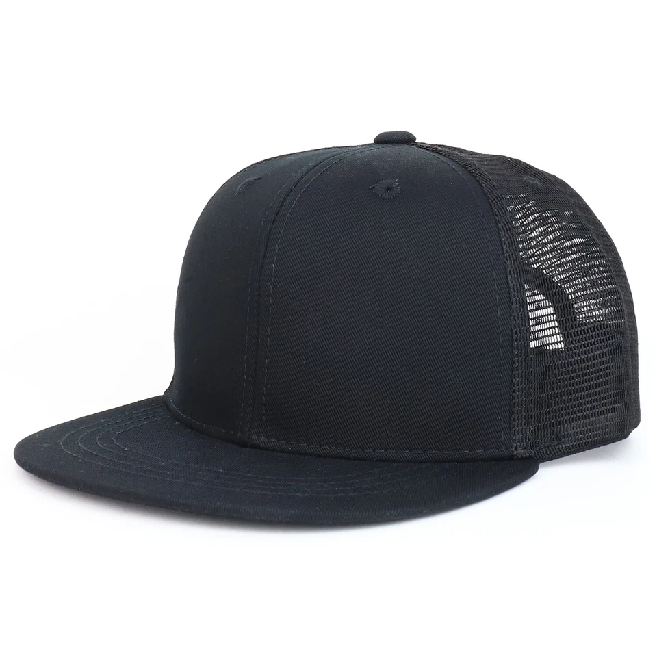 青少年时尚平头结构化网眼背平沿帽卡车司机帽 - 免费 — 第 1/1 张图片