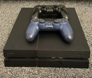 Sony PlayStation 4 Ps4 Slim Jet Black Console CUH1216B 1TB & 2 Controller - Picture 1 of 5