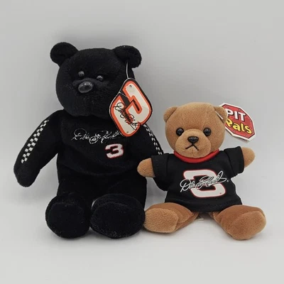Urso de pelúcia Dale Earnhardt #3 preto 8” Gold'n Bears e marrom 5" Pit Pals - Imagem 1 de 4