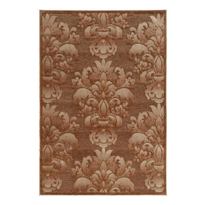 Linon Juncture Medallions Power Loomed Chenille Polyester 8'x10' Rug in Brown - Image 1 of 4