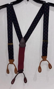 Tirantes Trafalgar Azul Marino Con Diseño Y Cinta Cuero Marrón Ajustable - Imagen 1 de 6