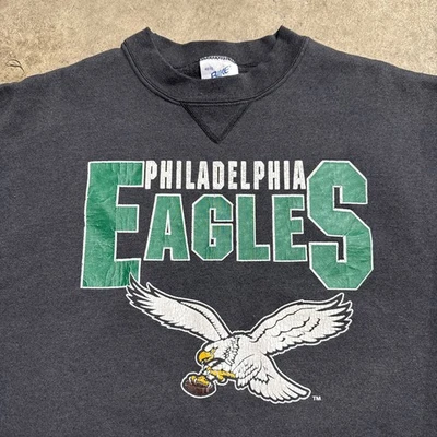 Moletom Philadelphia Eagles Vintage Adulto Médio Preto Anos 90 Futebol NFL Esporte - Imagem 1 de 4