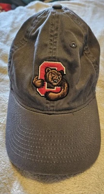 Cornell University Big Red Bear Hat Gray Adjustable Baseball Cap Strap Legacy - Image 1 of 4