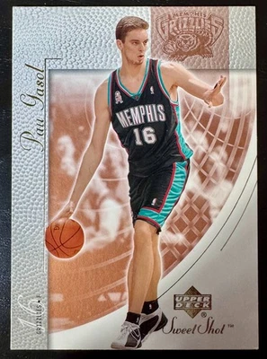 Tarjeta de baloncesto 2002 Upper Deck Sweet Shot #37 Pau Gasol Rookie casi nueva-como nueva Foto 1 de 2