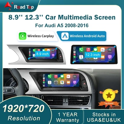 Wireless Carplay Autoradio Bildschirm Radio Stereo für Audi A5 08-16 MMI3G MMI2G - Bild 1 von 4