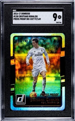 2016 Panini Donruss #138 克里斯蒂亚诺·罗纳尔多压模切/149 SGC 9 — 第 1/2 张图片