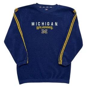 Michigan Wolverines Pro Player Vintage Sweatshirt Navy Fleece Embroidered Mens M - Picture 1 of 7