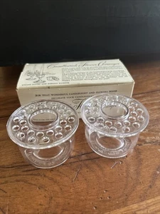 Vintage Flower Frog Candlestick Flower Arranger Set - Picture 1 of 4
