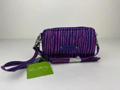 NUEVO CON ETIQUETAS Vera Bradley Impresionista Todo en Uno Bandolera Cartera Púrpura Rosa Muñequera Foto 1 de 4