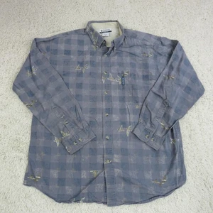 Camisa Columbia Para Hombres 2XL Gris Azul Estampado de Pato a Cuadros Abotonada Exterior Algodón - Imagen 1 de 20