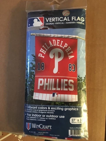 PHILADELPHIA PHILLIES 1883 VERTICAL FLAG WINCRAFT SIZE 27" X 37" 029010 Cover