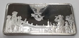 Franklin Mint 28.7 Grams .925 Silver Bar - 1st Balloon Flight in America SB6 - Picture 1 of 4