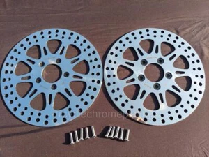 Harley 11.5" Front Rear Brake 9 Spoke Rotors, Softail Deluxe Deuce W/ Bolts - Picture 1 of 4