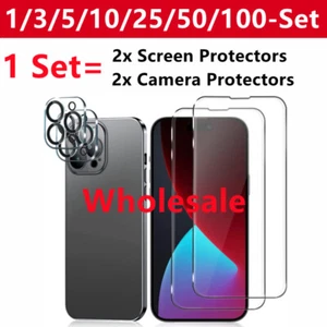 Wholesale LOT Screen Protector Camera Protector for iPhone 16 Pro Max 15 14 13 - Picture 1 of 19