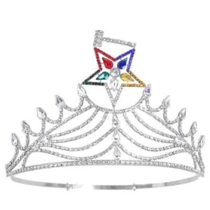 Freemason Masonic OES Grand Matron SILVER TONE Rhinestone O.E.S Adjustable CROWN - Picture 1 of 3