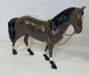 Vtg Hand-Painted Horse Figurine Copper Metal With Halter Bareback 8x7 inches - Picture 1 of 12