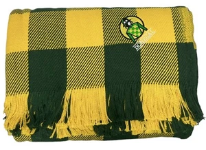 Vintage DONEGAL Amana Woolen Mill Green Yellow Fringed Throw Blanket 78x54 -NEW - Picture 1 of 4