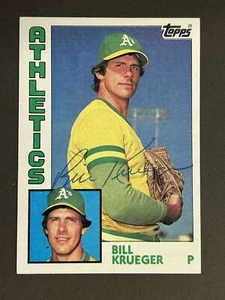 Bill Krueger Autograph Signed 1984 Topps Oakland A's - Picture 1 of 1