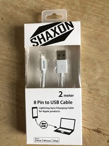 Shaxon 6 1/2 foot 8 pin to USB Cable for I Phone, I Pod, I Pad NEW in Box - Photo 1 sur 2