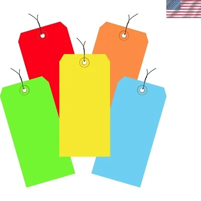 Etiquetas de envío con cable, 4 3/4" L x 2 3/8" W paquete de 1000 | Colores surtidos envío T... Foto 1 de 2