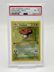 1999 Pokemon Vileplume - 1st Edition Holo Rare 15/64 Jungle - WOTC - PSA 6 - Picture 1 of 2