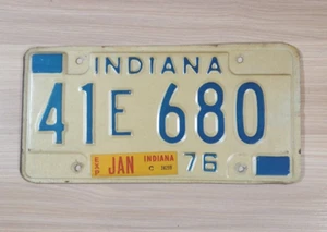 1976 Indiana License Plate 41E680 Blue Man Cave Crafting Garage Décor - Picture 1 of 2