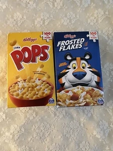 Rompecabezas de cereales Kelloggs 100 piezas copos esmerilados y maíz tamaño: 13,25 x 9" - Imagen 1 de 4