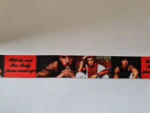 2 meters of Eminem music print grosgrain ribbon 22 mm wide - Picture 1 of 1