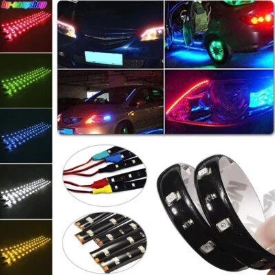 Lot Waterproof 12''/15 DC 12V Motor LED Strip Underbody Light For Car Motorcycle - Image 1 of 4