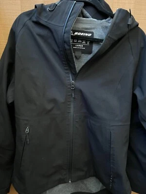 Chaqueta Boeing Cremallera Mujer Talla Grande Ajustada Negra Seattle Resistente al Viento Lluvia Foto 1 de 4