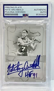 2018-19 NATIONAL TREASURES NATE ARCHIBALD 1/1 PRINTING PLATE SIGNED PSA DNA - Picture 1 of 2