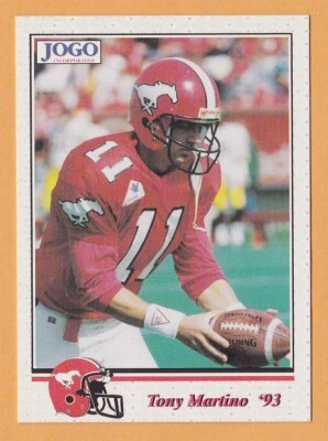 Tony Martino 1993 Jogo CFL card Calgary Stampeders  Kent State Golden Flashes - Image 1 of 2