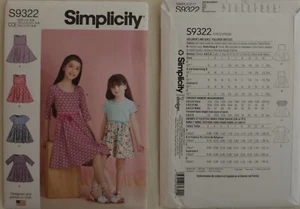 Simplicity 9322 - Children's and Girls' Pullover Dresses - Picture 1 of 1